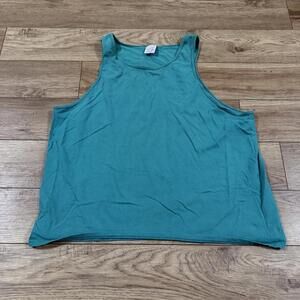 Vintage 80s 90s Teal Tank Top XL Jerzees Russell Summer Gym